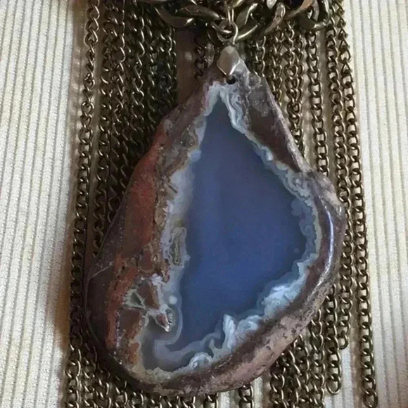 Handmade stone multi chain necklace - Picture 6 of 8